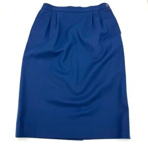 Pendleton Vintage 1960s–70s 100% Virgin Wool Navy Pencil Skirt - Size 8